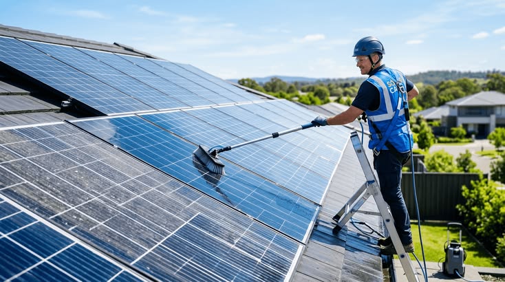 Solar panel cleaning